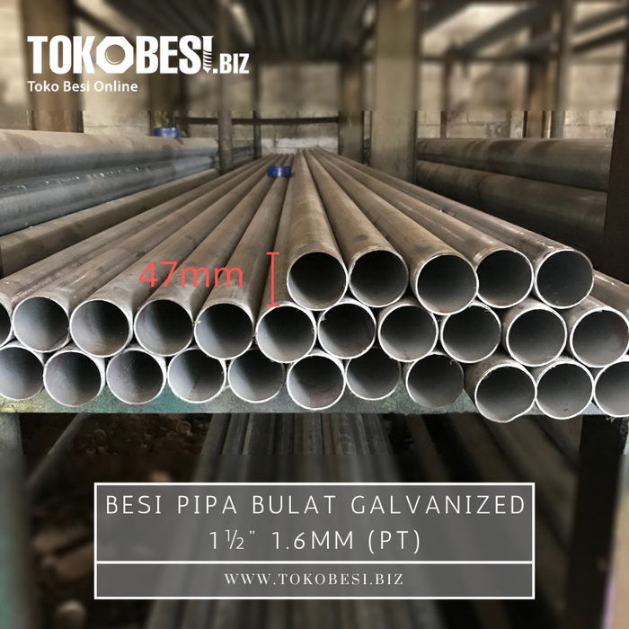 Gambar Besi Pipa Bulat Galvanized 1½" 1.6mm (pt) dari Teguh tokobesi Kota Bandung Tokopedia