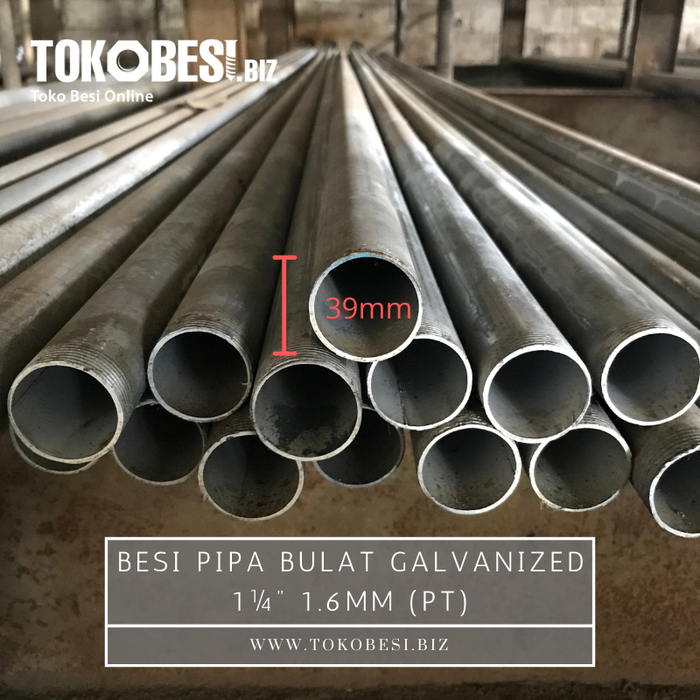 Gambar Besi Pipa Bulat Galvanized 1¼" 1.60mm (pt) dari Teguh tokobesi Kota Bandung Tokopedia