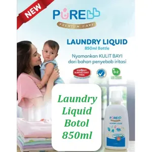 Pure BB Laundry Liquid BOTOL 850ml - Pure baby sabun cuci baju 850 ml