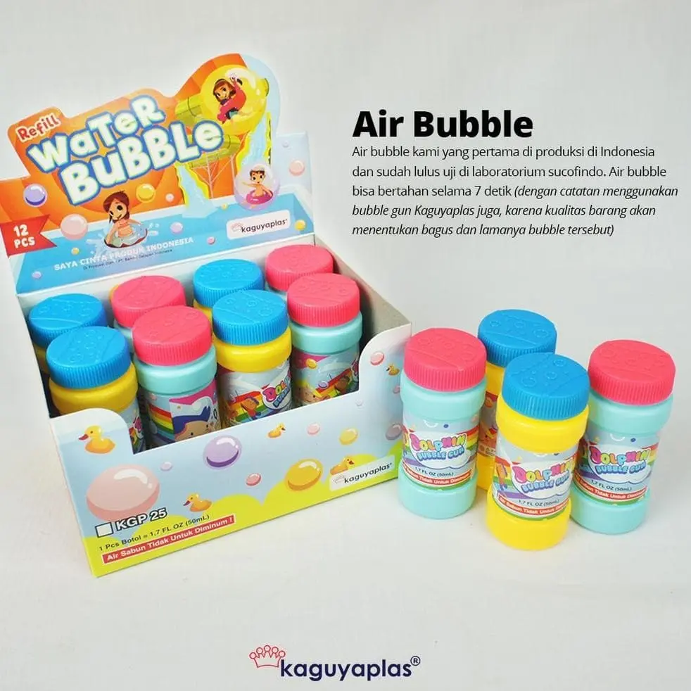 Mainan Bubble Refill Isi Ulang Gelembung Busa 50 Ml 12 Pcs