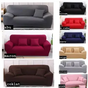 COVER SARUNG SOFA WARNA POLOS ELASTIS 1 DUDUKAN 2 3 SEATER INTERIOR OK