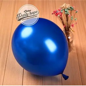 isi 10 Balon Latex metalik biu tua / Balon Metalic / Balon Warna Biru tua