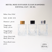 Gambar Botol Reed Diffuser Clear CRYSTAL Cut / KRISTAL - 50 mL - Tutup BLACK dari Java Botol Kota Surabaya 1 Tokopedia