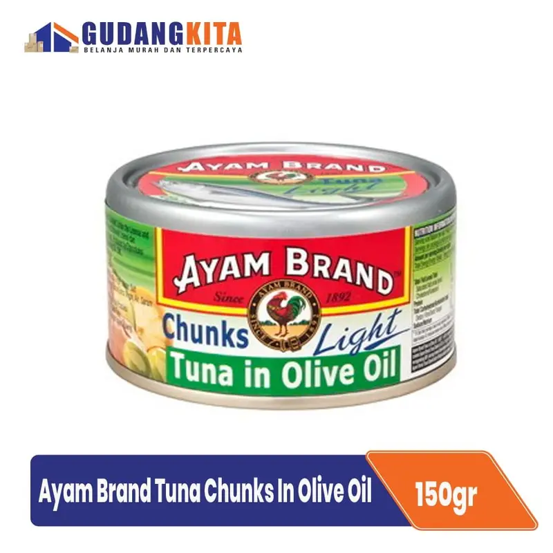 Ayam Brand Ikan Tuna Kaleng Chunks In Olive Oil 185G - Potongan Besar 0