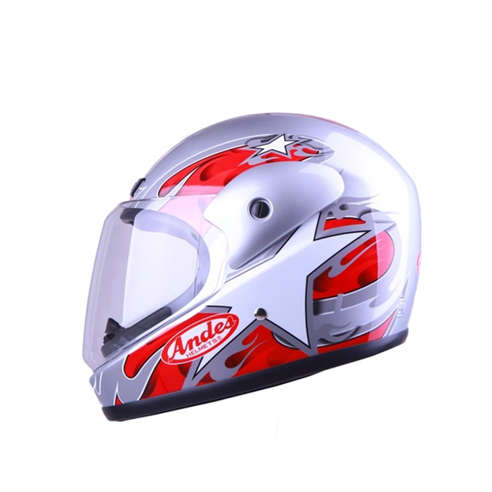 Gambar Helm Andes AS-555 Silver/A25 Red Fullface New!! - L dari Bike Master Kota Bandung 5 Tokopedia