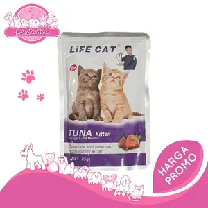 Life Cat Makanan Kucing Basah Wet Food KITTEN TUNA 85GR NO Whiskas Premium Ayam & Ikan Vitamin B12 D A E