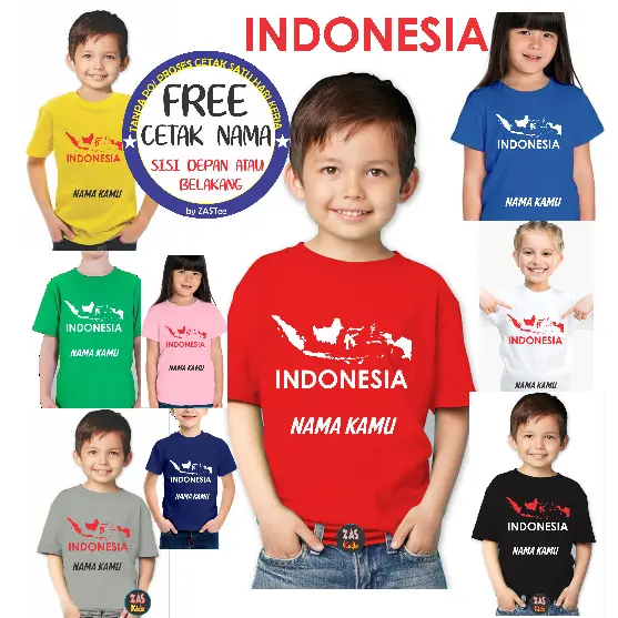 Kaos Anak Peta Indonesia Merah Putih
