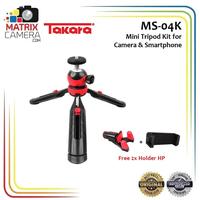 Gambar Takara MS-04K Mini Table Tripod for Camera, Smartphone + Holder HP dari Matrix Camera Kota Administrasi Jakarta Barat 1 Tokopedia