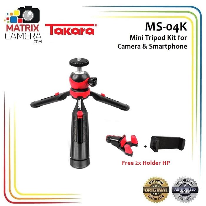 Gambar Takara MS-04K Mini Table Tripod for Camera, Smartphone + Holder HP dari Matrix Camera Kota Administrasi Jakarta Barat Tokopedia