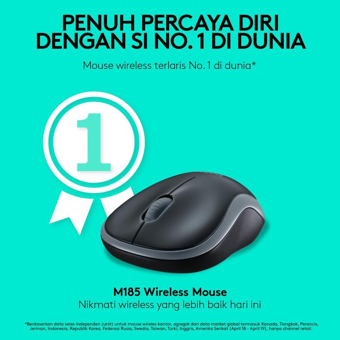 Gambar MOUSE WIRELESS LOGITECH M-185 dari DEETHOVEN Kota Malang Tokopedia