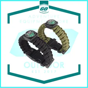 Gelang Paracord Kompas Survival - Gelang Outdoor Multifungsi Bracelet