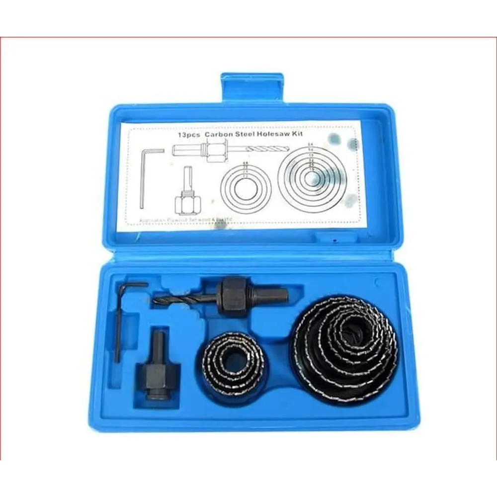 Nankai 13 Pcs Hole Saw Kit Holesaw Kit Mata Bor Pelubang Kayu Drill Plastik
