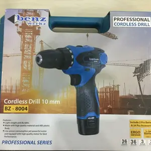 bor 2 baterai 12v 10mm bor cordless 10mili bor set 24pcs obeng listrik