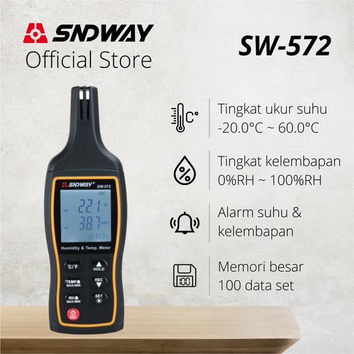 Gambar SNDWAY Thermometer Hygrometer Humidity Digital Kelembapan SW-572 dari SNDWAY INDONESIA Kota Administrasi Jakarta Selatan Tokopedia