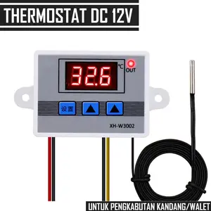 Thermostat LED DC 12 Volt Digital Temperatur Control Untuk Misting