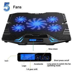 ICE COOREL Cooling Pad Laptop 6 Fan - K6 - Black
