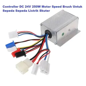 Controller DC 24V 250W Motor Speed Brush Untuk Sepeda Listrik Skuter