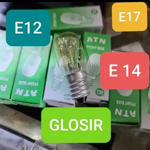 bohlam kulkas E12 E14 E17 bolam bowlam lampu kulkas showcase frezer pendingin E14 E12 E17 E 12 14 17 kecil sedang besar 15w 15 w watt ac 220v pln pijar kecil praktek elektronik 50/60 hz