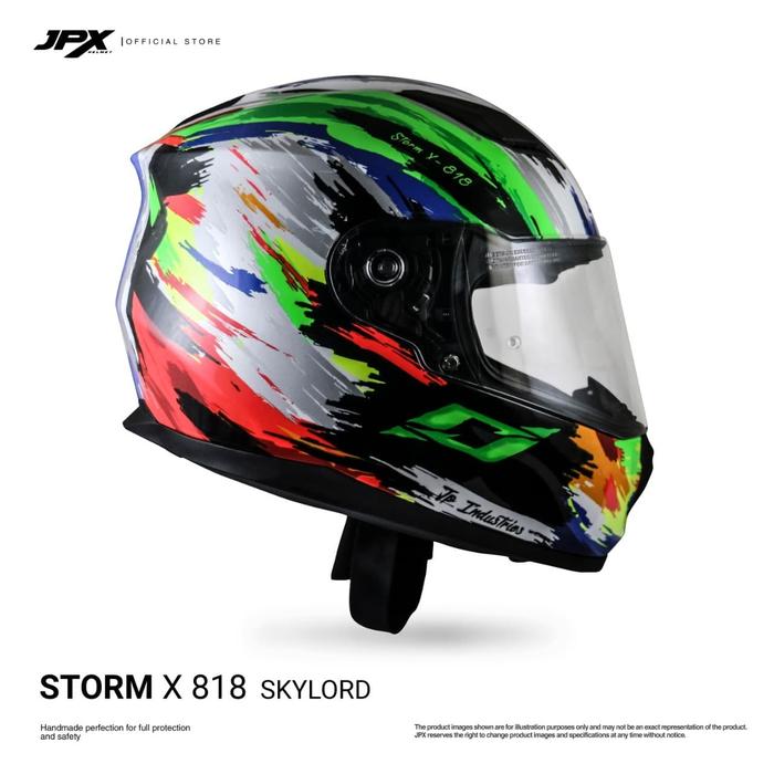 Gambar Helm JPX Full Face Storm X818 Skylord - Super Black dari JPX HELMET Kab. Tangerang Tokopedia