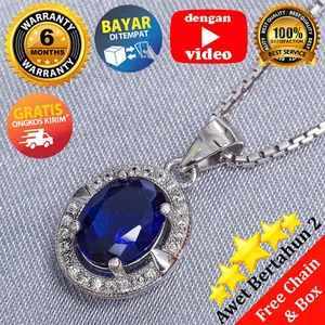 WG 277 C- Kalung Perak EMAS PUTIH ASLI KOREA (Awet 7 thn++) +Chain&Box