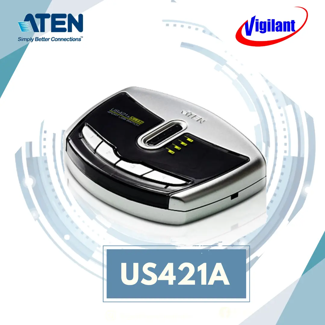 ATEN US421A 4-Port USB 2.0 Peripheral Switch