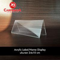 Gambar Carpentia | Papan Nama Acrylic Name Label - 24x10 cm - [Display Nama Harga Price Tag Segitiga Akrilik 2 Sisi] dari Carpentia Indonesia Kota Tangerang Selatan 3 Tokopedia