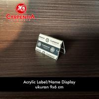 Gambar Carpentia | Papan Nama Acrylic Name Label - 9x6 cm Horizontal Landscape - [Display Nama Harga Price Tag Segitiga Akrilik 2 Sisi] dari Carpentia Indonesia Kota Tangerang Selatan 4 Tokopedia