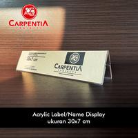 Gambar Carpentia | Papan Nama Acrylic Name Label - 30x7 cm - [Display Nama Harga Price Tag Segitiga Akrilik 2 Sisi] dari Carpentia Indonesia Kota Tangerang Selatan 4 Tokopedia