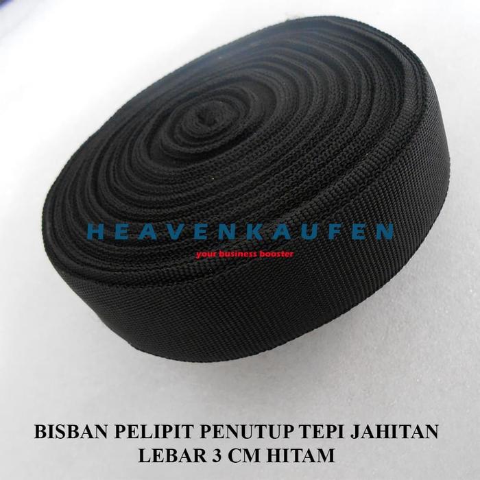 Gambar Bisban Pelipit Tutup Tepi Jahitan Lebar 3 cm Hitam Harga Per Rol dari Heaven Kaufen Kota Malang Tokopedia