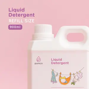 PURECO Liquid Detergent 900ml Sabun Cuci Deterjen Baju Bayi Cair, Lavender Laundry Detergent Pembersih