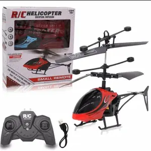 Helikopter RC Mini dengan Remote Control dan USB Charger - Merah Biru - Anak, Bergerak