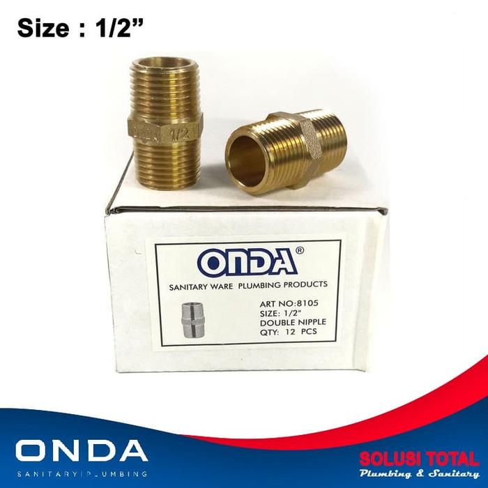 Gambar Double Nipple ONDA 1/2" Brass Kuningan Dobel Nepel Nepple valve dari Solusi Total ID Kota Administrasi Jakarta Selatan Tokopedia