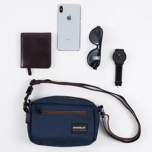 Wanderlust - Pouch Bag Handbag Travel Clutch - Geneva Navy Brown