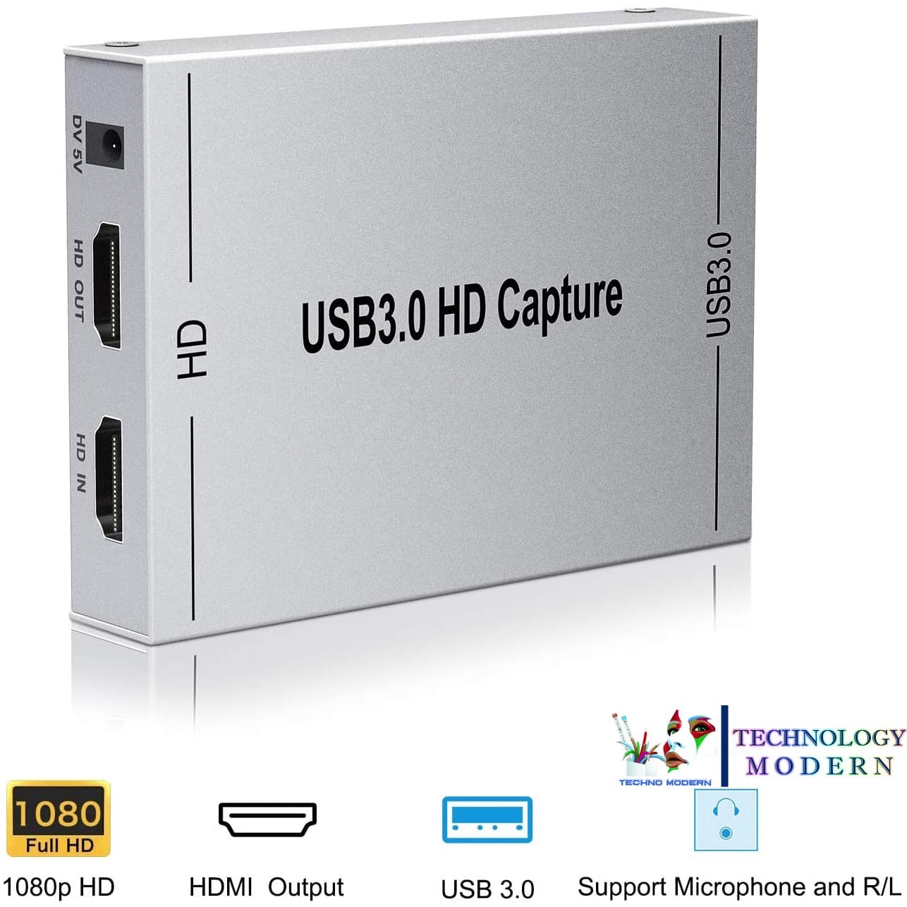 USB 3.0 toHDMI Game Video Capture Card 1080P 60FPS with Mic In & Audio