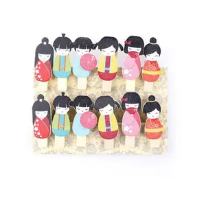 Japanese Doll Wooden Clip - Penjepit Kayu Boneka Jepang (1pair=2pcs)
