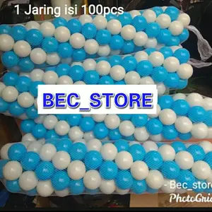 MAINAN MANDI BOLA WARNA BIRU PUTIH 100PCS Tebal