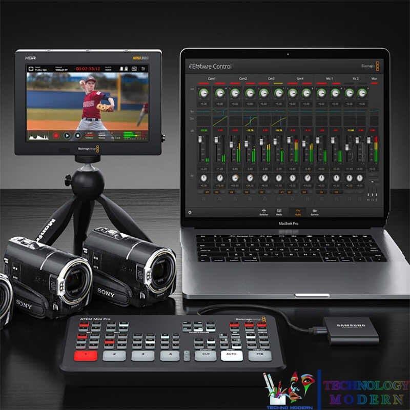 HDMI Video Switcher 4 In 1 Out Live Streaming Support Webcam & Mic In