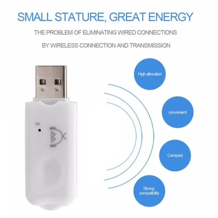 USB Bluetooth Receiver Audio Music tanpa kabel AUX 4