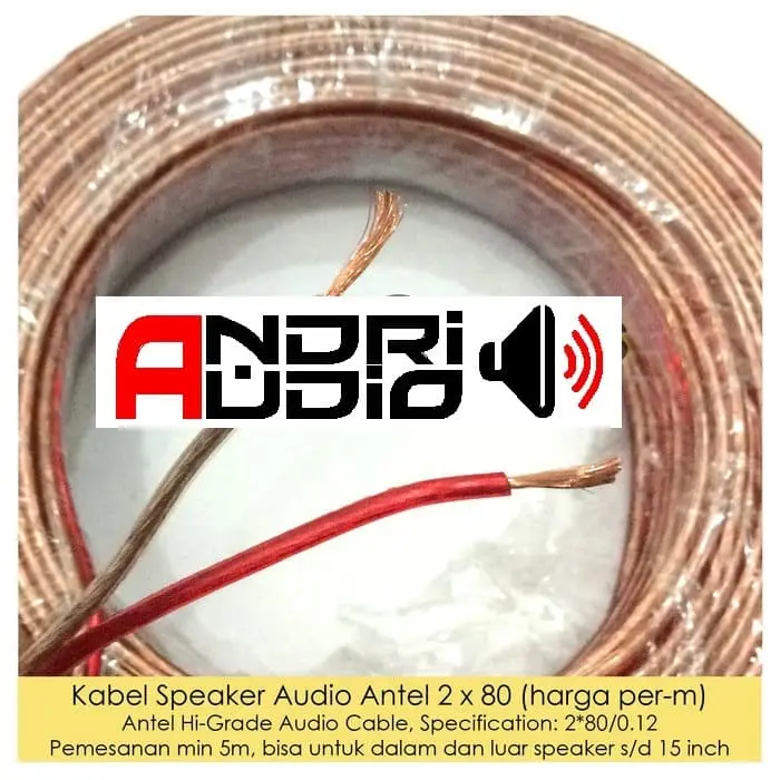 Kabel Speaker Speker Audio Antel 2 x 80 / 0.12 mm per meter