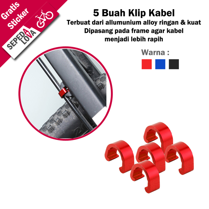 Gambar Clip Cable Housing Klip Penjepit Kabel Rem Shifter Sepeda - Biru dari Sepedalova Kota Serang 4 Tokopedia
