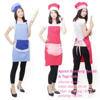 Gambar Apron / celemek dan topi koki kombinasi Renda - Fuschia dari hadriancollectionstore Kota Administrasi Jakarta Barat 1 Tokopedia
