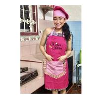 Gambar Apron / celemek dan topi koki kombinasi Renda - Fuschia dari hadriancollectionstore Kota Administrasi Jakarta Barat 4 Tokopedia