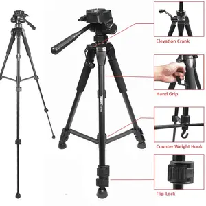 TAKARA Tripod ECO-193A Aluminium 3 Section 1400mm Max Height dengan Tas Tripod untuk Kamera & HP Murah Kuat Kokoh