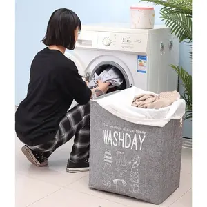 LAUNDRY BAG PERSEGI WASH DAY KERANJANG CUCIAN BAJU KOTOR PENUTUP SERUT