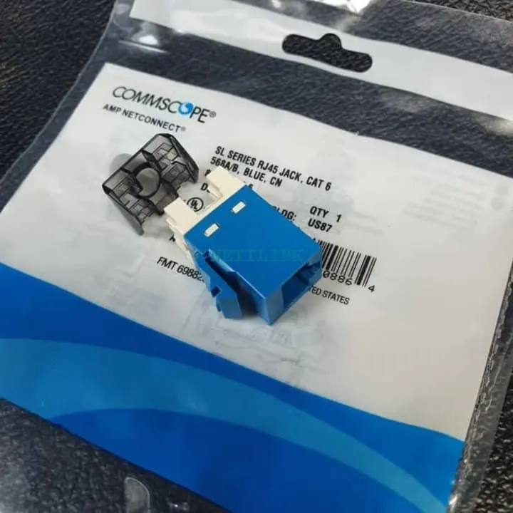 Modular jack CAT 6 AMP Commscope, Blue
