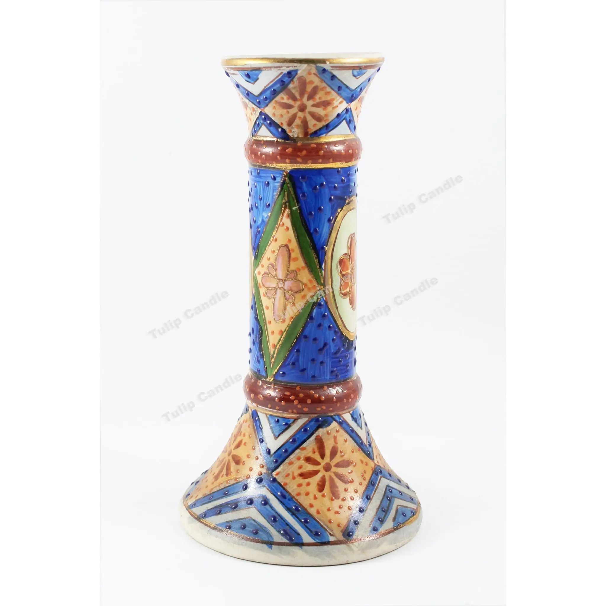 Tulip Candle Tempat Lilin Firenze Keramik 15cm x 6cm Dekorasi Interior Artistik Import Italy