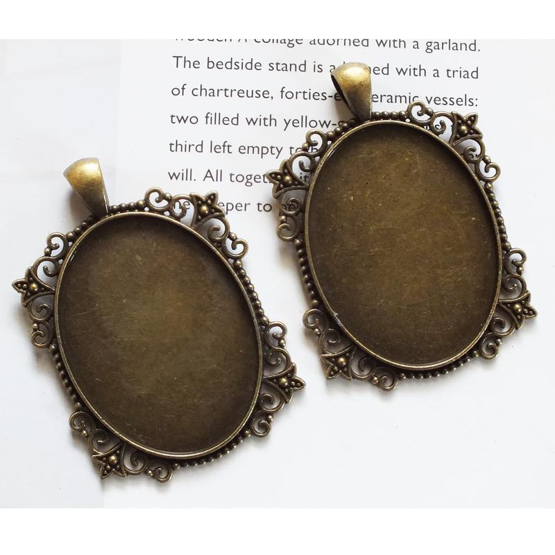 Frame Kalung Vintage Fit 3x4CM cameo cangkang sulam charm cabochon 1