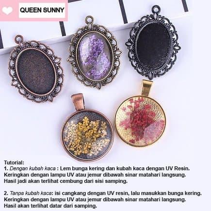 Frame Kalung Vintage Fit 3x4CM cameo cangkang sulam charm cabochon 2
