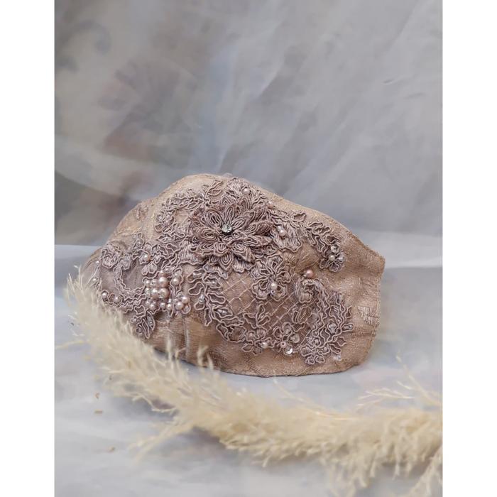 Gambar Masker Mokka Pengantin Handmade Motif Premium-Brokat 3D/Payet dari Jakahong Couture_NEW Kota Administrasi Jakarta Barat Tokopedia