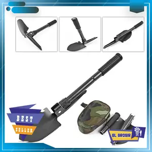 Taffware Pacul Sekop Lipat Militer Portable Survival Tools Multifunction Stainless Steel Durable untuk Camping & Penelitian